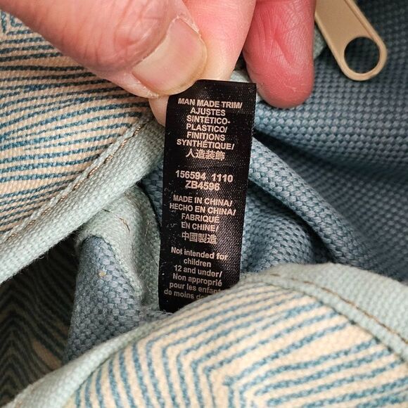 EUC FOSSIL KEY PER COATED CANVAS LIGHT BLUE TOTE / SHOULDER BAG LARGE - Picture 16 of 16